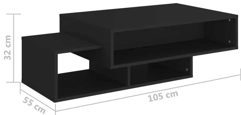 Mesa de centro 105x55x32 cm derivados de madeira preto