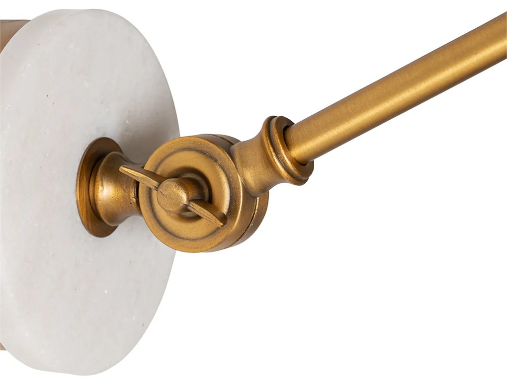 Aplique Art Déco bronze com mármore e vidro âmbar - Nina Art Deco