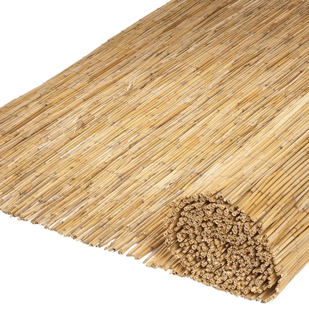 Nature 2 pcs painel de vedação em canas de bambu 500x100 cm