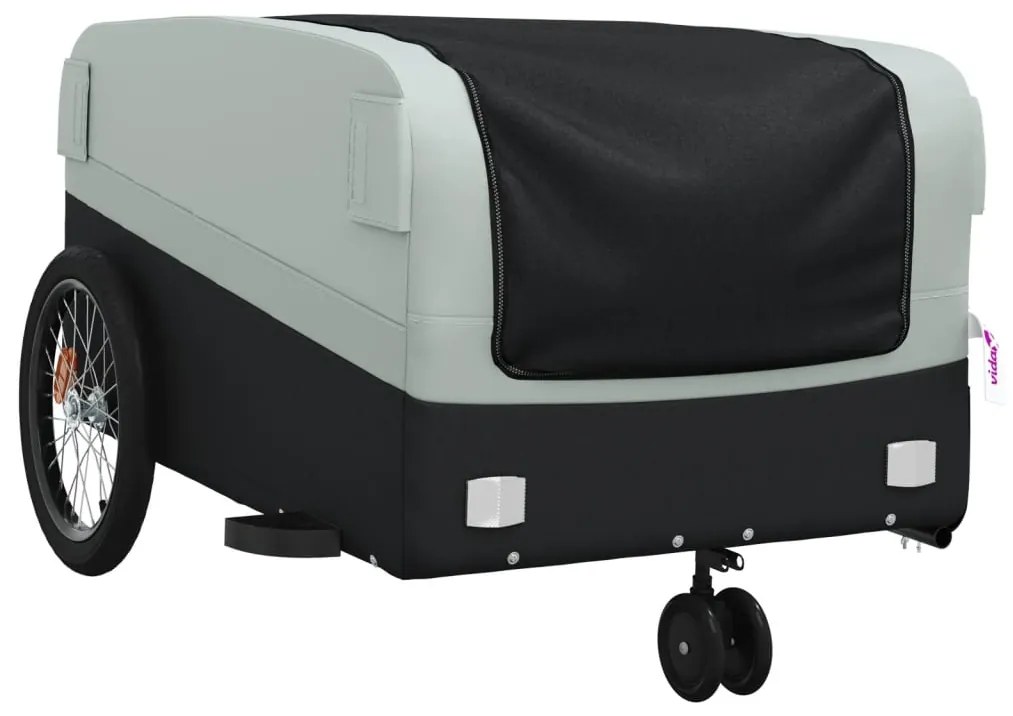 Reboque para bicicleta 45 kg ferro preto e cinza