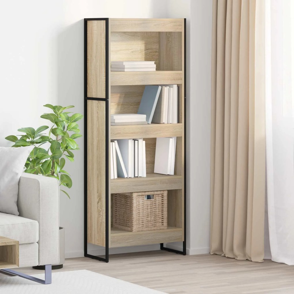 vidaXL Gabinete de Livros Sonoma 80 x 30 x 155 cm Madeira processada