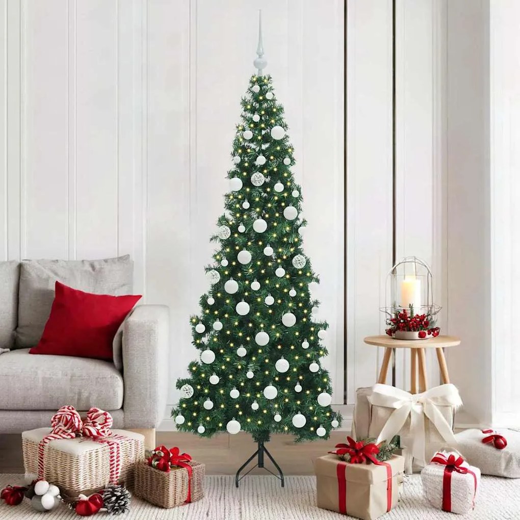 vidaXL Árvore de Natal artificial de canto Verde 180 cm PVC e Metal