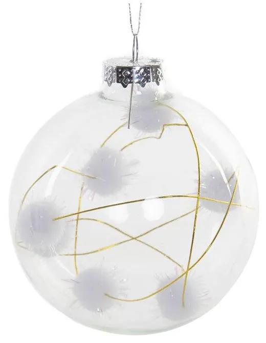 Bola de Natal DKD Home Decor Algodão Cristal (8 x 8 x 8 cm)