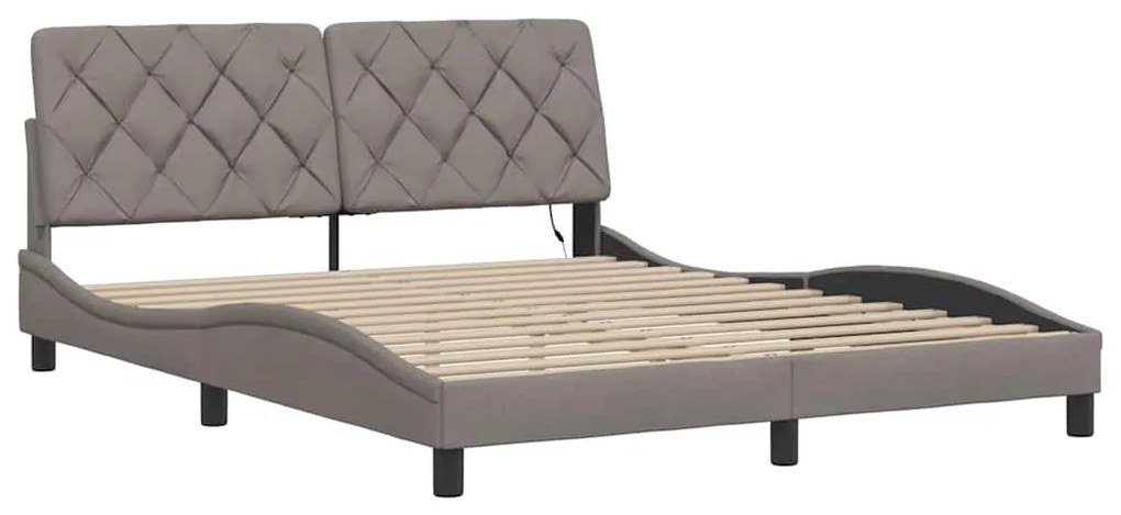 Estrutura de cama com LED sem colchão 160x200 cm tecido