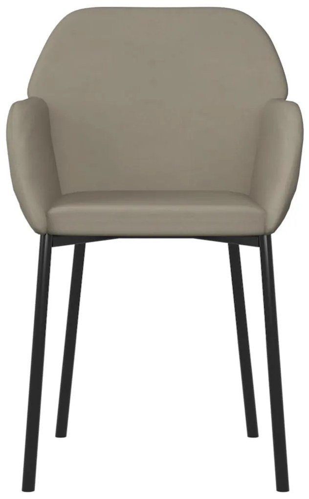 Cadeiras de jantar 2 pcs veludo cinzento-claro