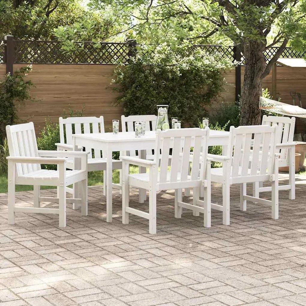 vidaXL Cadeira de Jardim 6 pcs Branco 65.5 x 59 x 88 cm Polietileno