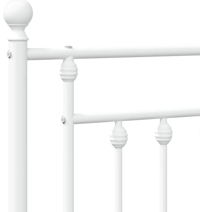 Estrutura de cama com cabeceira 200x200 cm metal branco