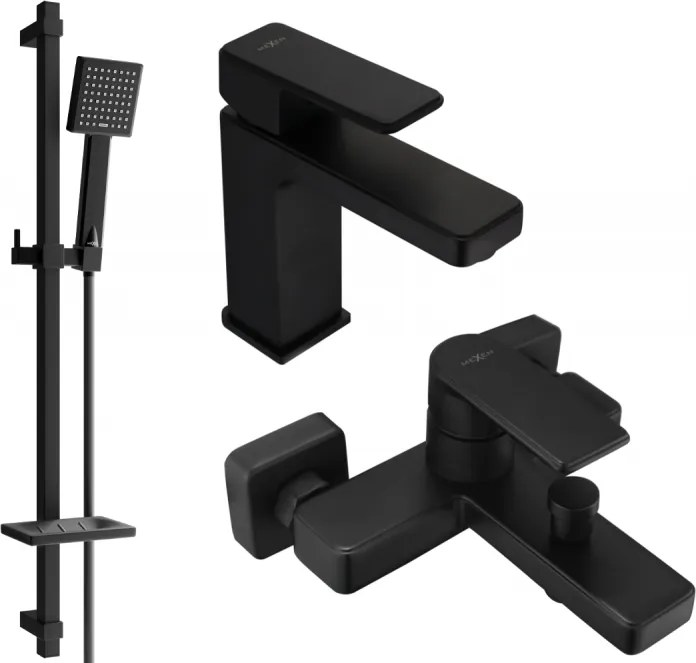 Mexen Mino Conjunto para banheira DQ45, preto - 72403DQ45-70