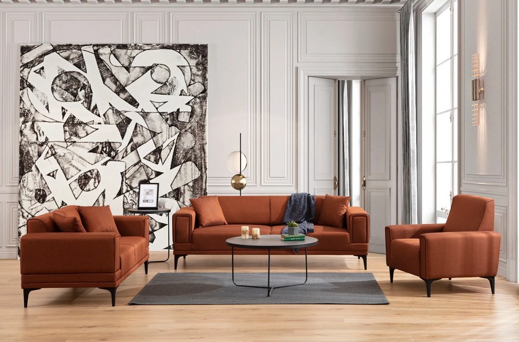 Sofá de 2 Lugares Horizon – Vermelho Telha – 170 cm x 85 cm x 77 cm