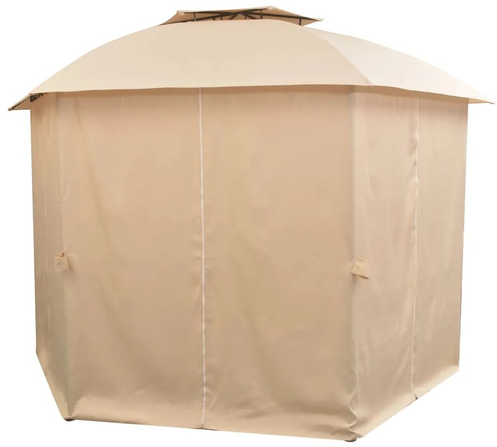 Tenda de jardim com cortinas hexagonal 360x265 cm