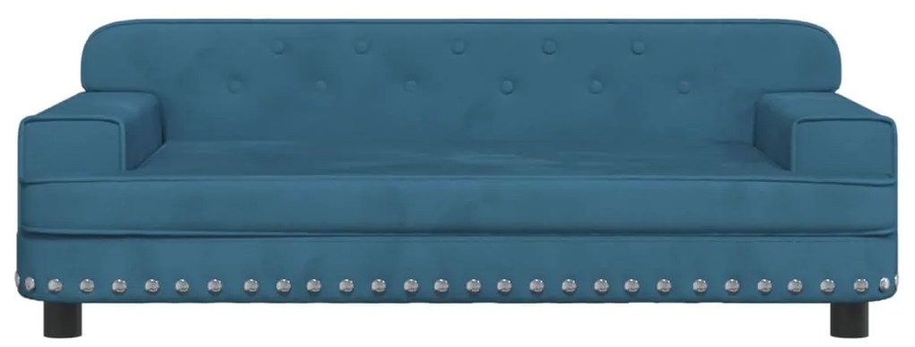 Sofá infantil 90x53x30 cm veludo azul