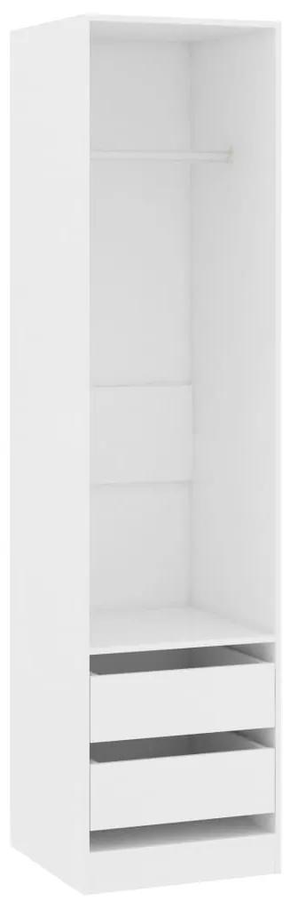 Roupeiro com gavetas 50x50x200 cm contraplacado branco