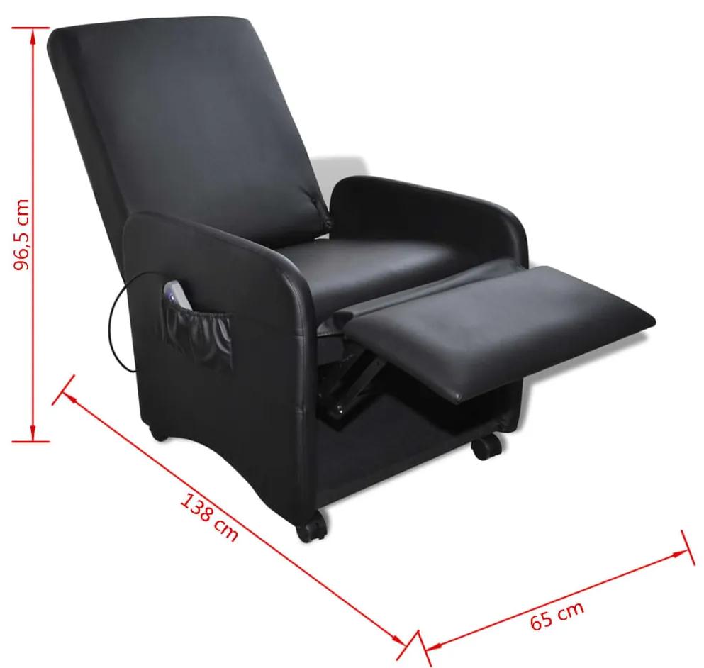 Cadeira de massagens couro artificial preto