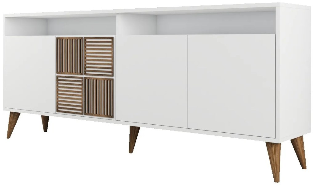 Conjunto de Mobiliário de Sala Milan500 – Branco – Aparador 180x78,6x3