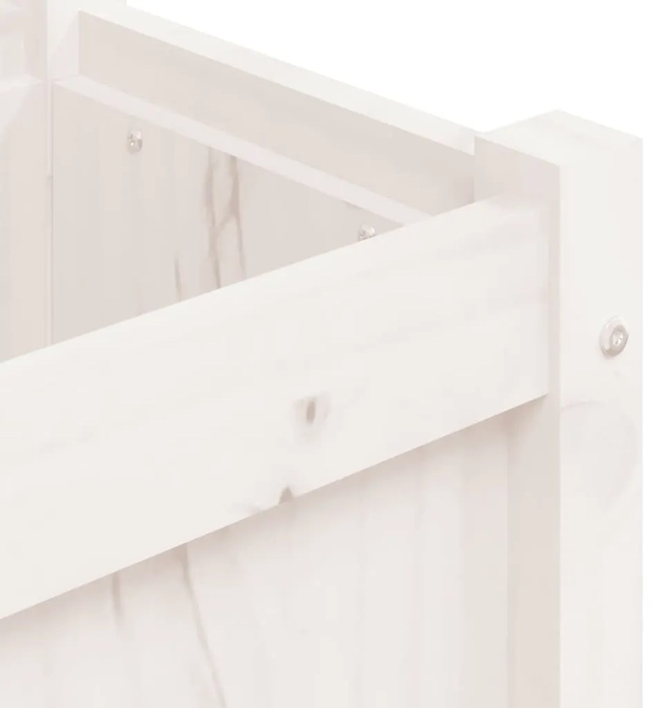 Vaso/floreira de jardim 150x31x31cm madeira pinho maciça branco