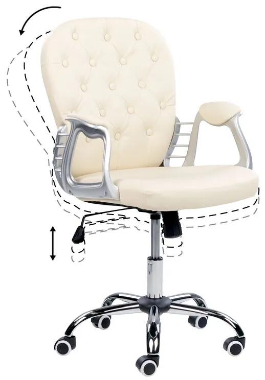 Cadeira de escritório em pele sintética creme PRINCESS Beliani