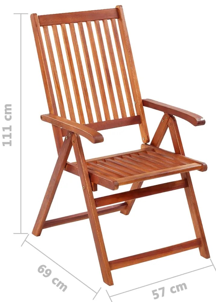 Cadeiras de jardim dobráveis 4 pcs madeira de acácia maciça