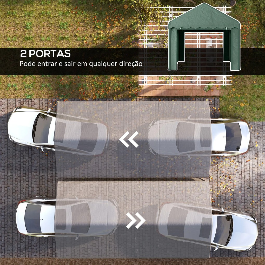 Tenda Garagem 6x3 m Tenda de Exterior para Carro Impermeável Garagem P