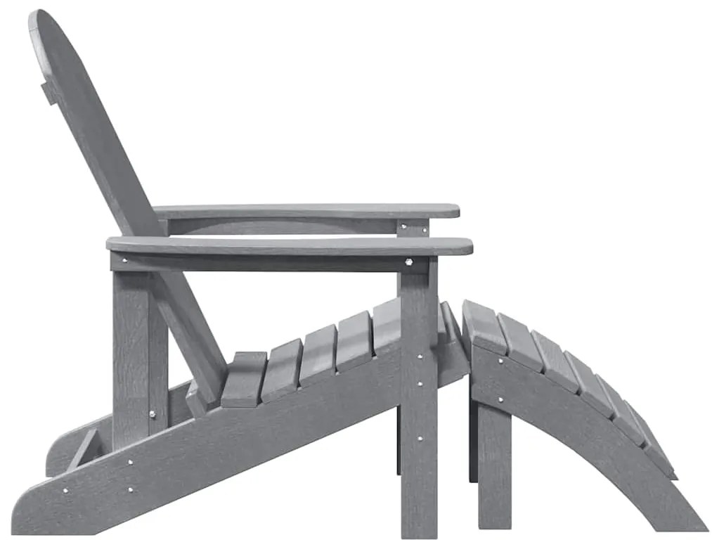 Cadeiras Adirondack vidaXL com Apoios para os Pés 2 pcs Cinza Claro HD