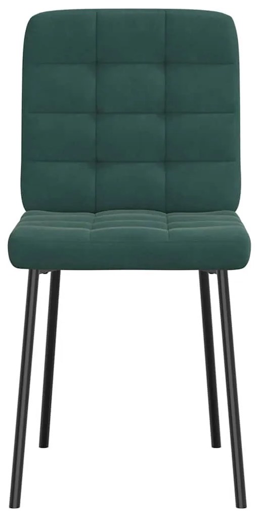 Cadeiras de jantar 2 pcs veludo verde-escuro