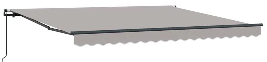 Toldo Retrátil Manual Cinzento-claro 400 × 300 cm Poliéster