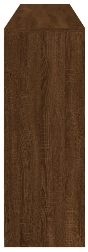 Aparador com luzes LED 181,5x37x100 cm carvalho castanho