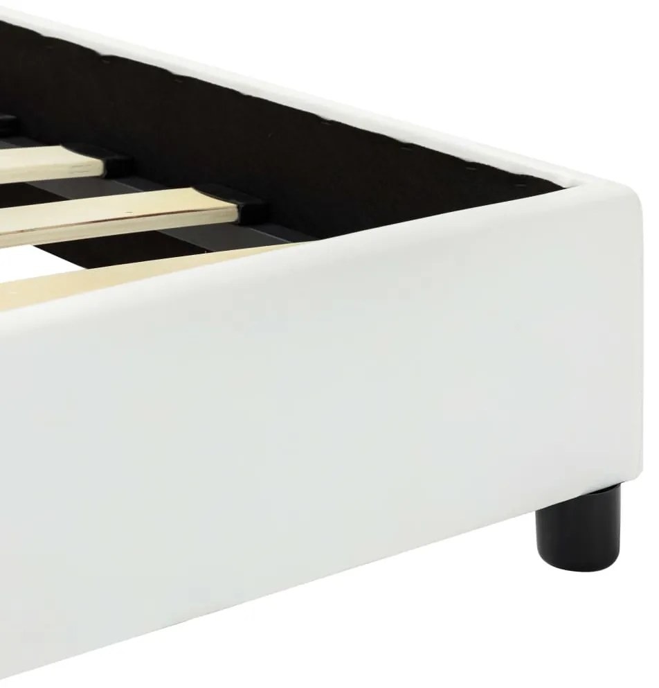 Estrutura de cama 160x200 cm couro artificial branco