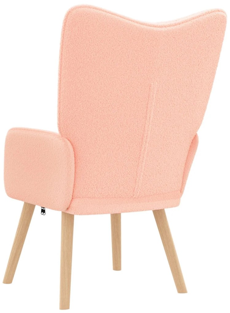 Cadeira Relaxante vidaXL Rosa em Tecido que Lembra Lã