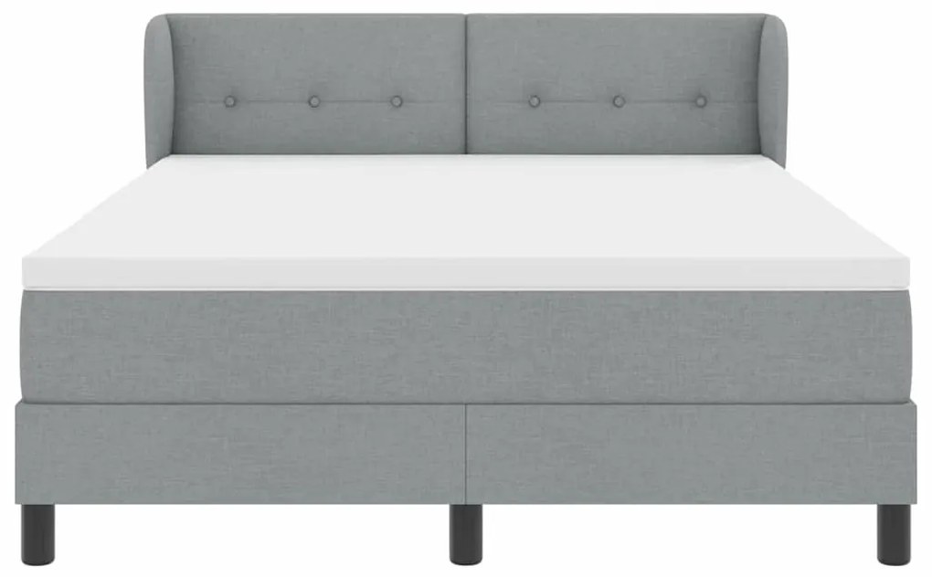 Cama Box com Colchão vidaXL Cinza Claro 140x190 cm Tecido