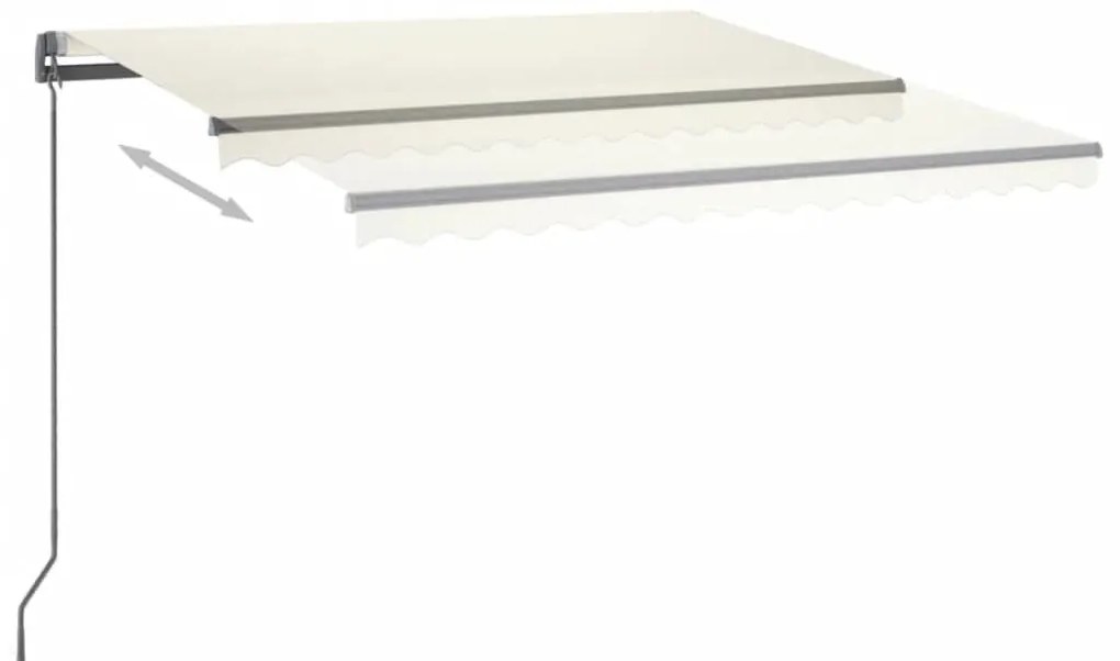 Toldo automático com LED e sensor de vento 450x300 cm creme
