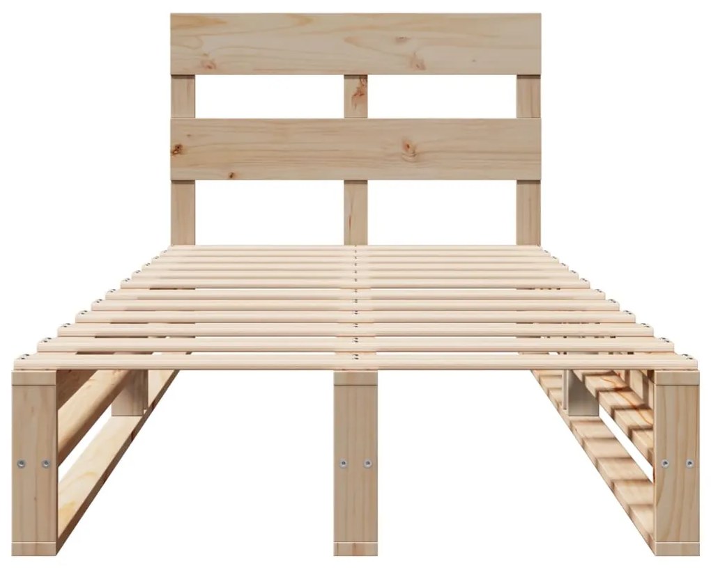 Cama sem colchão 75x190 cm madeira de pinho maciça