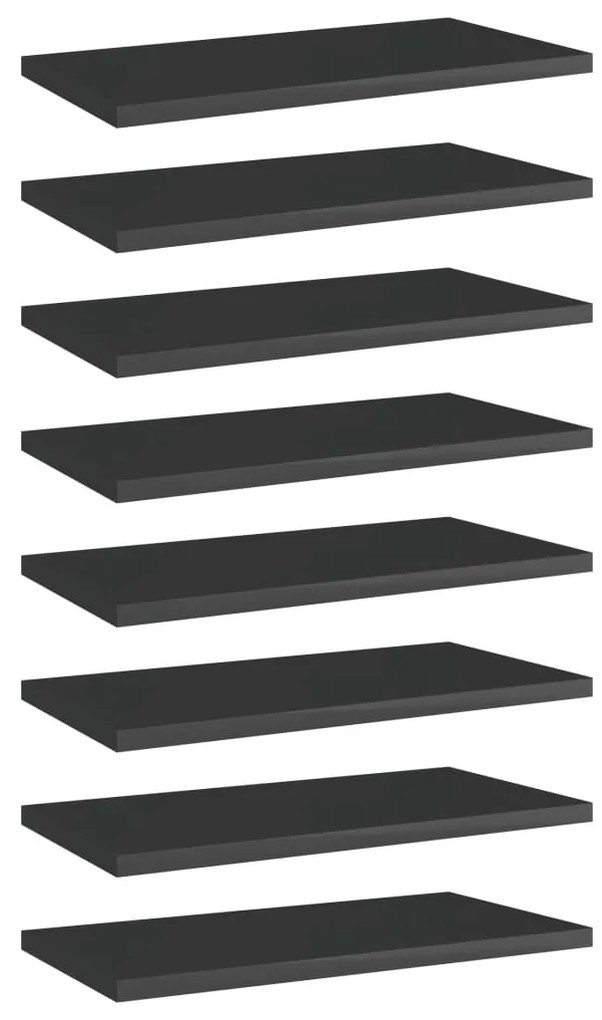 vidaXL Prateleiras para estante 8 pcs 40x20x1,5cm contraplacado preto