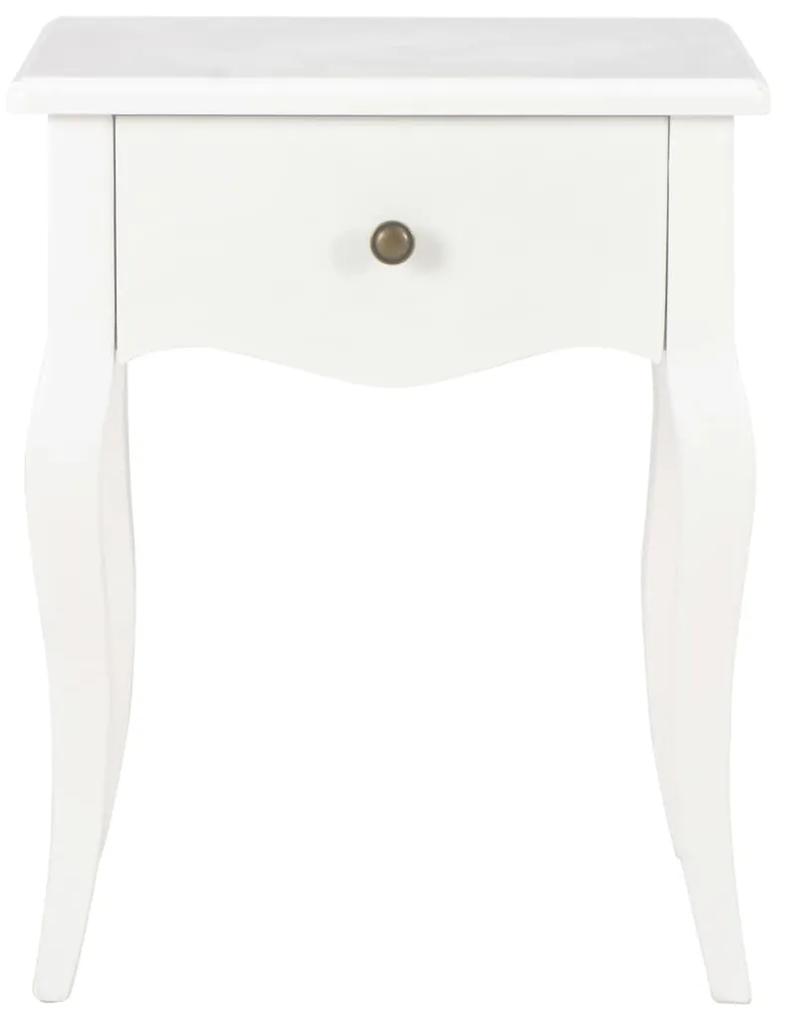 Mesa-de-cabeceira 40x30x50 cm madeira de pinho maciça branco