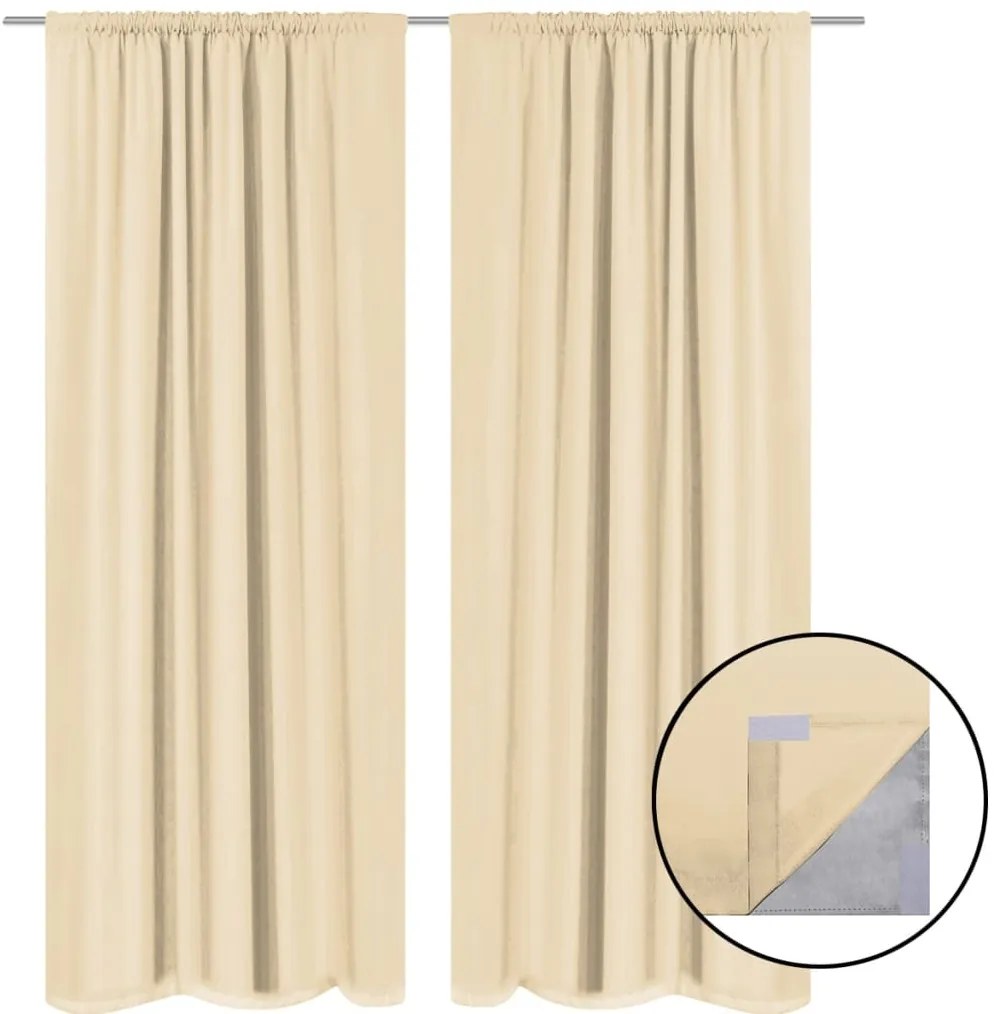 vidaXL Cortinas blackout 2 pcs camada dupla 140x245 cm bege