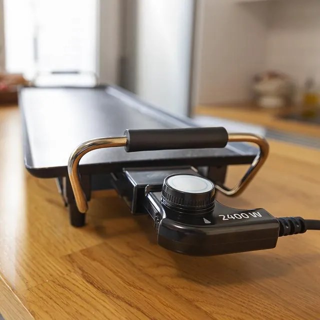 Grelhador elétrico de Grande superfície 90 x 22 cm Tasty&Grill 3000 RockWater XXL. 2200 W, Revestimento de pedraRockStone, Antiaderente, Termóstato aj