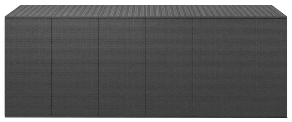Caixa para almofadões de jardim 291x100,5x104 cm vime PE preto