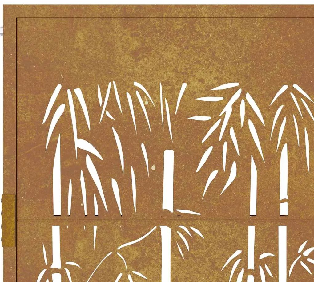 Portão de jardim 105x180 cm aço corten design bambu