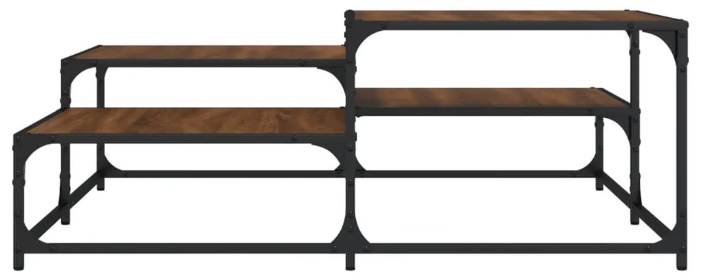 Mesa de centro 107x107x40cm derivados madeira carvalho castanho
