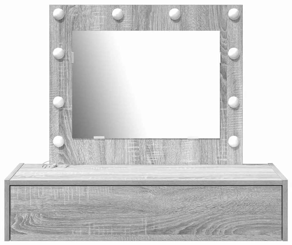Mesa de Toucador Suspensa com Luzes de LED Cinza Sonoma