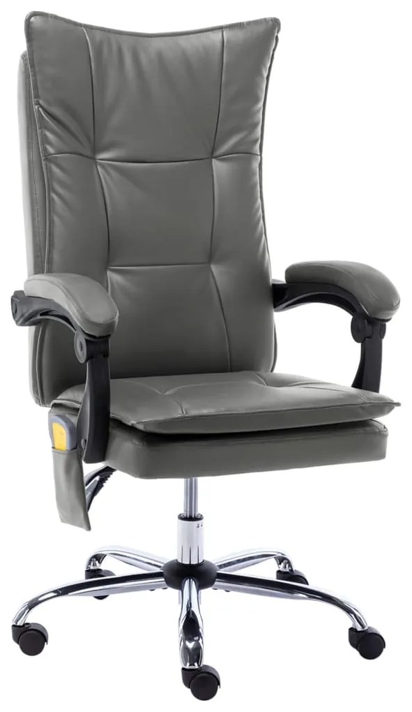 vidaXL Cadeira escritório c/ função massagem couro artific. antracite