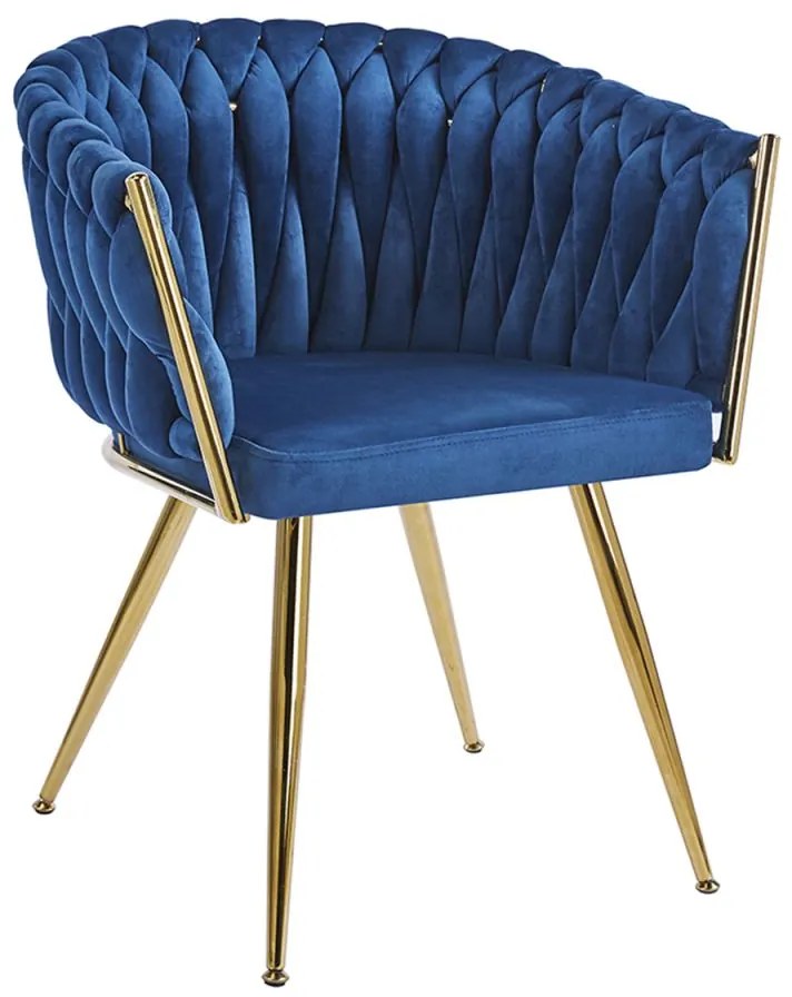 Cadeira Widny Golden Veludo - Azul