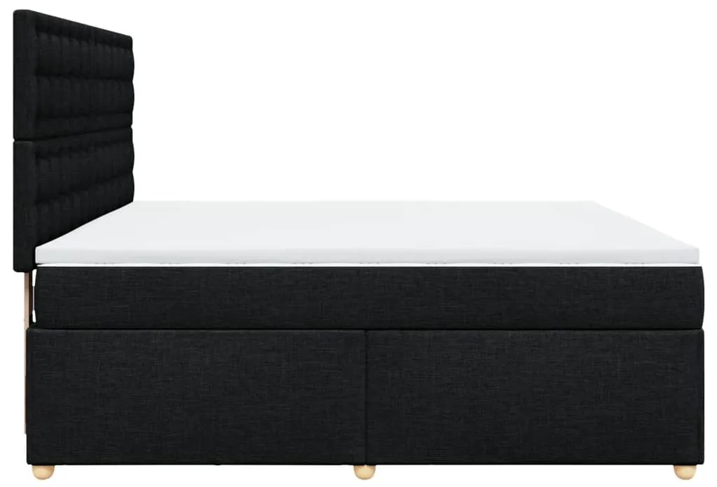 Cama com molas/colchão 180x200 cm tecido preto