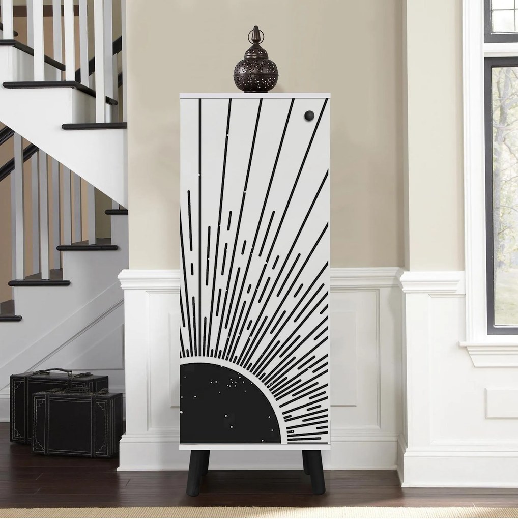 Sapateira Vegas – Branco/Preto – 50 cm x 135 cm x 38 cm