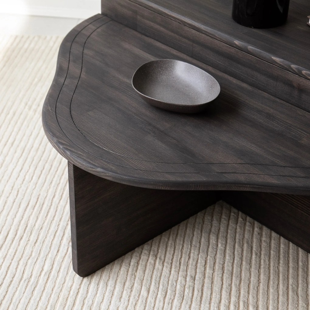 Mesa de Café Altopiano - Antracite - 90cm x 40cm x 45cm &amp; 90cm x 32cm