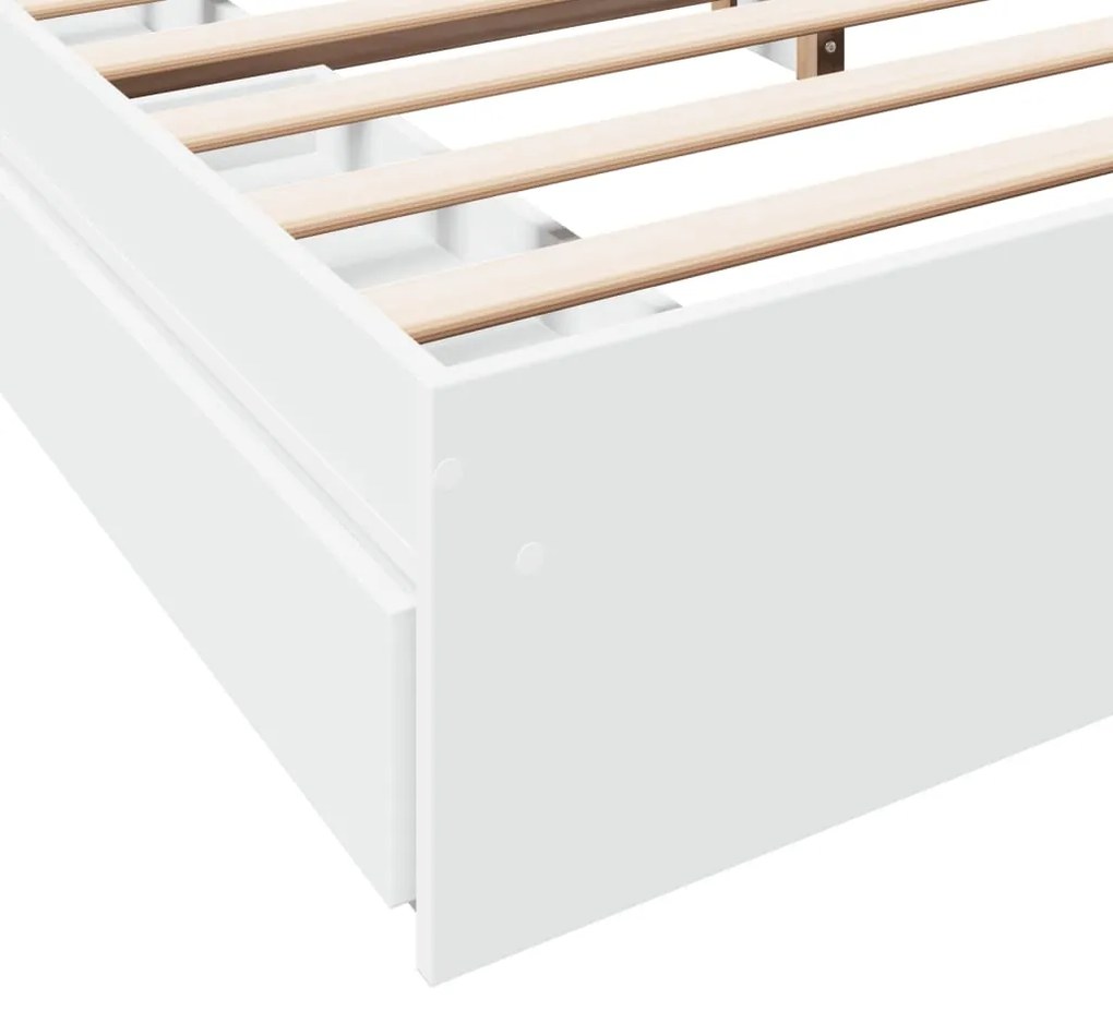 Estrutura de cama c/ gavetas 180x200cm derivados madeira branco