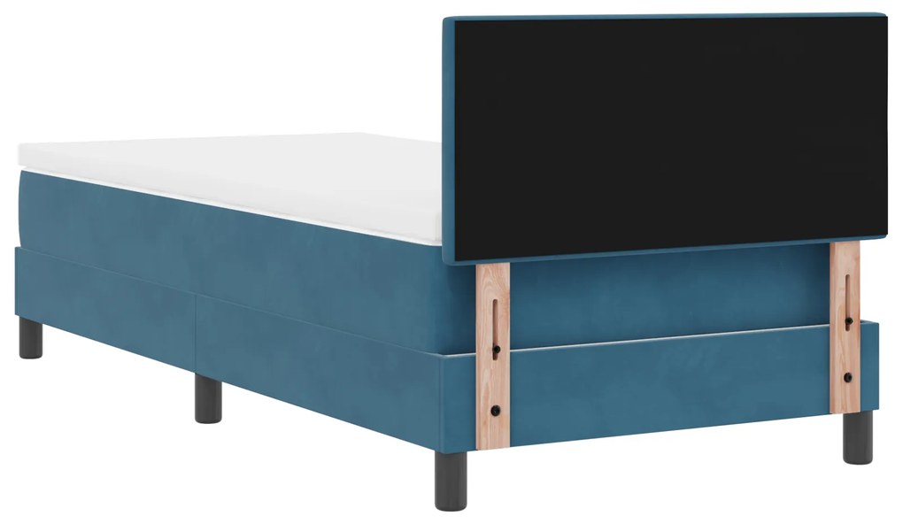 Cama Box com Colchão vidaXL Azul Escuro 80x200 cm Veludo
