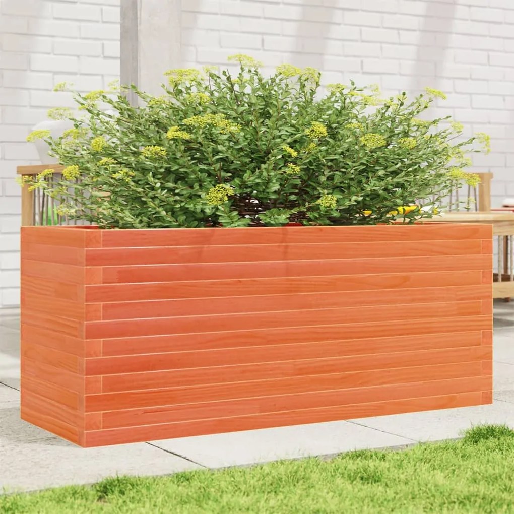 vidaXL Vaso/floreira de jardim 110x40x46 cm pinho maciço castanho mel