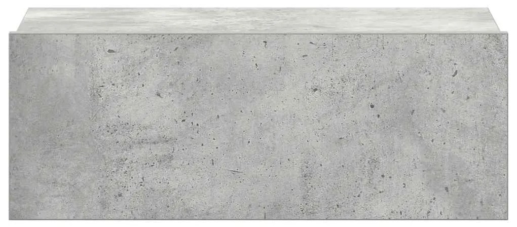 Mesa cabeceira suspensa 2pcs derivados madeira cinzento cimento