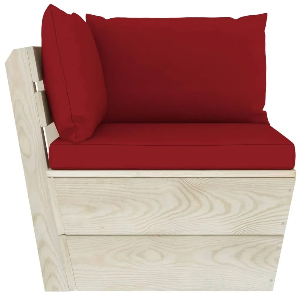 6 pcs conjunto lounge de paletes + almofadões madeira de abeto