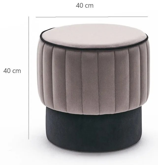 Pouffe Rose – Cinzento – 40x40x40 cm